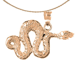10K, 14K or 18K Gold Boa Constrictor Snake Pendant