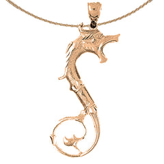10K, 14K or 18K Gold Dragon Pendant