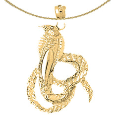 10K, 14K or 18K Gold Cobra Pendant
