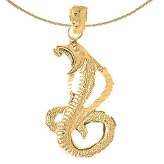 10K, 14K or 18K Gold Cobra Pendant