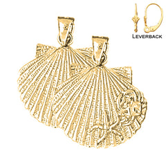 14K or 18K Gold Shell Earrings