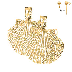 14K or 18K Gold Shell Earrings
