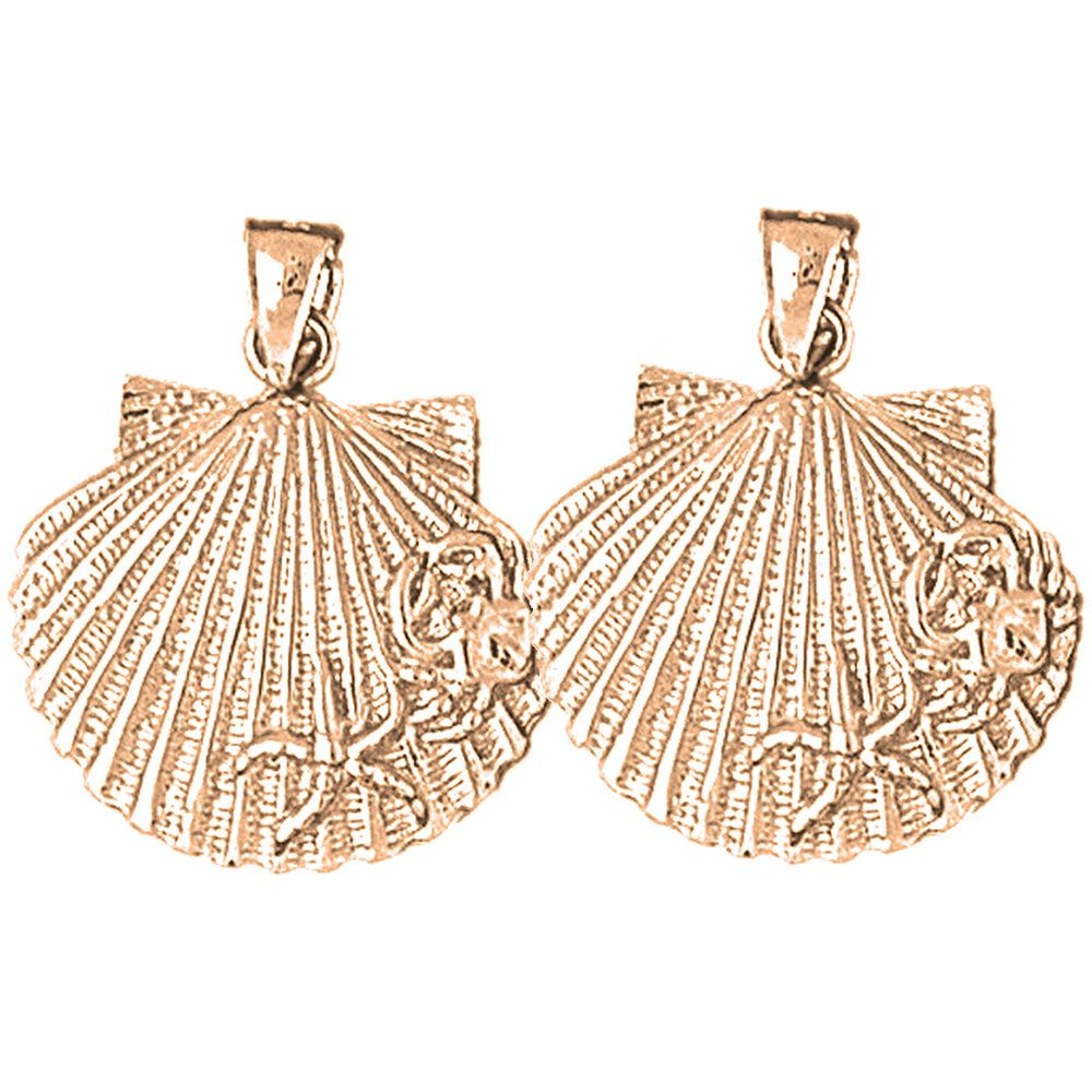 14K or 18K Gold 26mm Shell Earrings