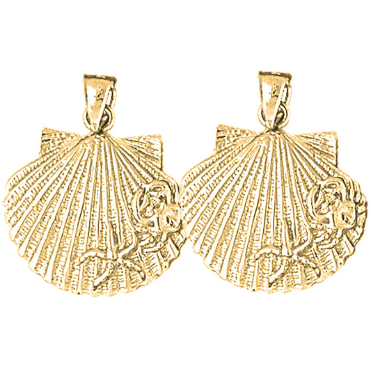 14K or 18K Gold 26mm Shell Earrings