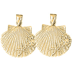14K or 18K Gold 26mm Shell Earrings