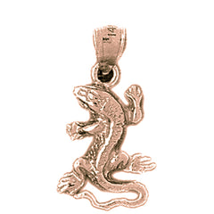 14K or 18K Gold Lizard Pendant