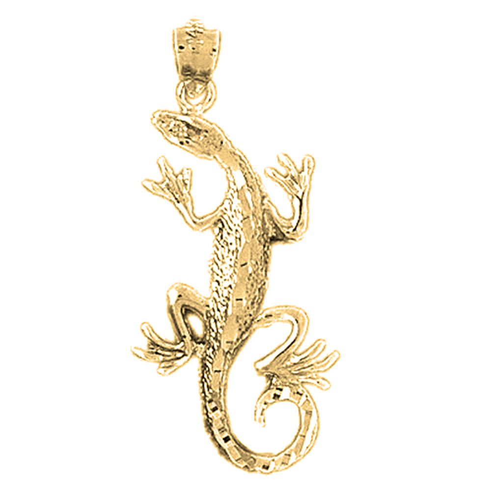 14K or 18K Gold Lizard Pendant