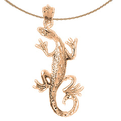 14K or 18K Gold Lizard Pendant