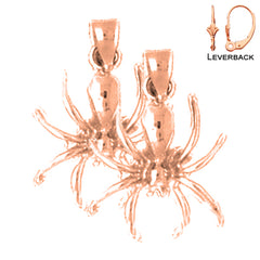 14K or 18K Gold Spider Earrings