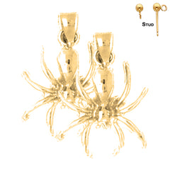 14K or 18K Gold Spider Earrings