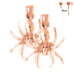 14K or 18K Gold Spider Earrings