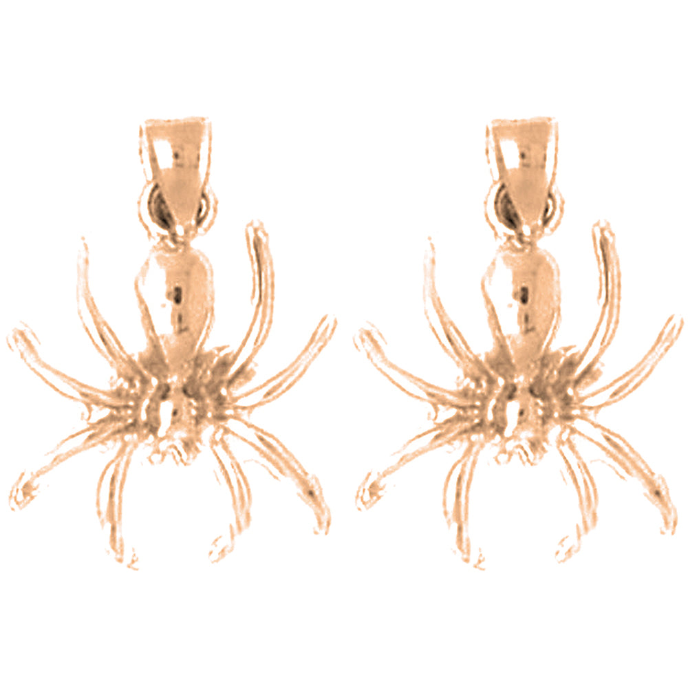 14K or 18K Gold 19mm Spider Earrings