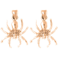14K or 18K Gold 19mm Spider Earrings