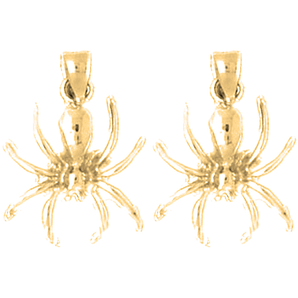14K or 18K Gold 19mm Spider Earrings