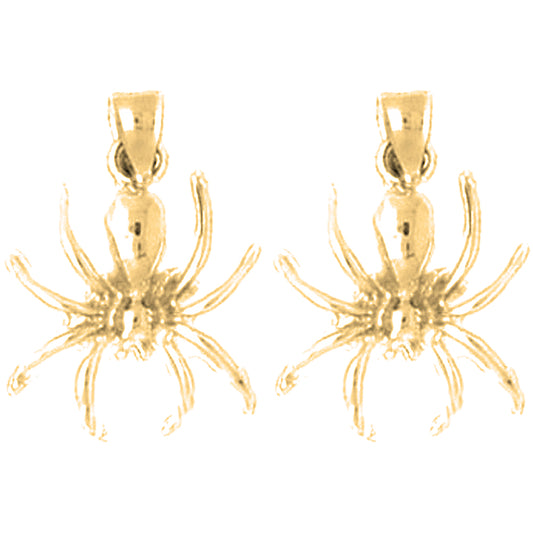 14K or 18K Gold 19mm Spider Earrings