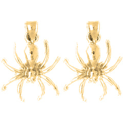 14K or 18K Gold 19mm Spider Earrings