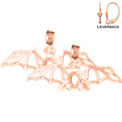 14K or 18K Gold Bat Earrings