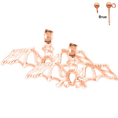 14K or 18K Gold Bat Earrings