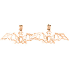 14K or 18K Gold 12mm Bat Earrings