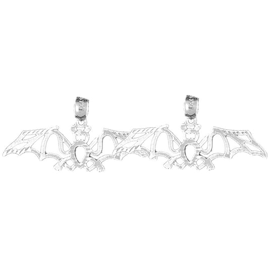 Sterling Silver 12mm Bat Earrings