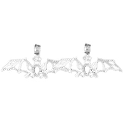 Sterling Silver 12mm Bat Earrings