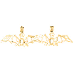 14K or 18K Gold 12mm Bat Earrings
