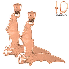 14K or 18K Gold Bat Earrings