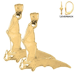 14K or 18K Gold Bat Earrings