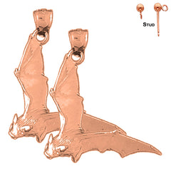 14K or 18K Gold Bat Earrings