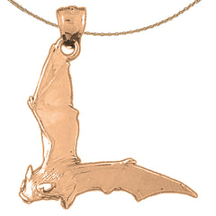 10K, 14K or 18K Gold Bat Pendant