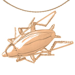 10K, 14K or 18K Gold Cockroach Pendant