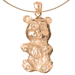Colgante de osito de oro de 10K, 14K o 18K