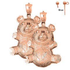 14K or 18K Gold Teddy Bear Earrings