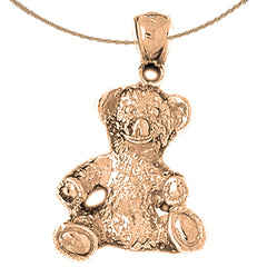 Colgante de osito de oro de 10K, 14K o 18K