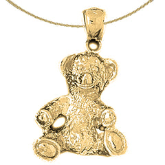 Colgante de osito de oro de 10K, 14K o 18K
