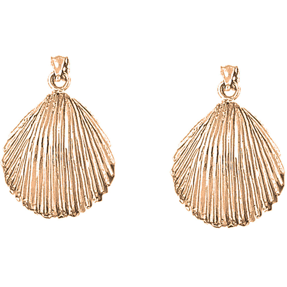 14K or 18K Gold 29mm Shell Earrings