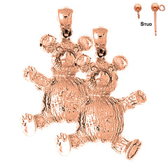 14K or 18K Gold Teddy Bear Earrings