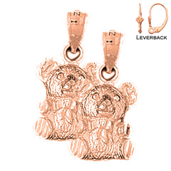 14K or 18K Gold Teddy Bear Earrings