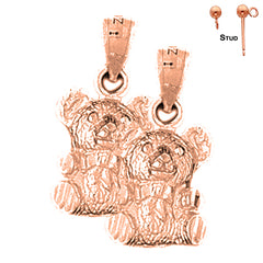 14K or 18K Gold Teddy Bear Earrings