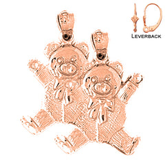 14K or 18K Gold Teddy Bear Earrings