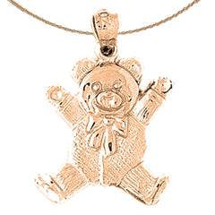 14K oder 18K Gold Teddybär Anhänger