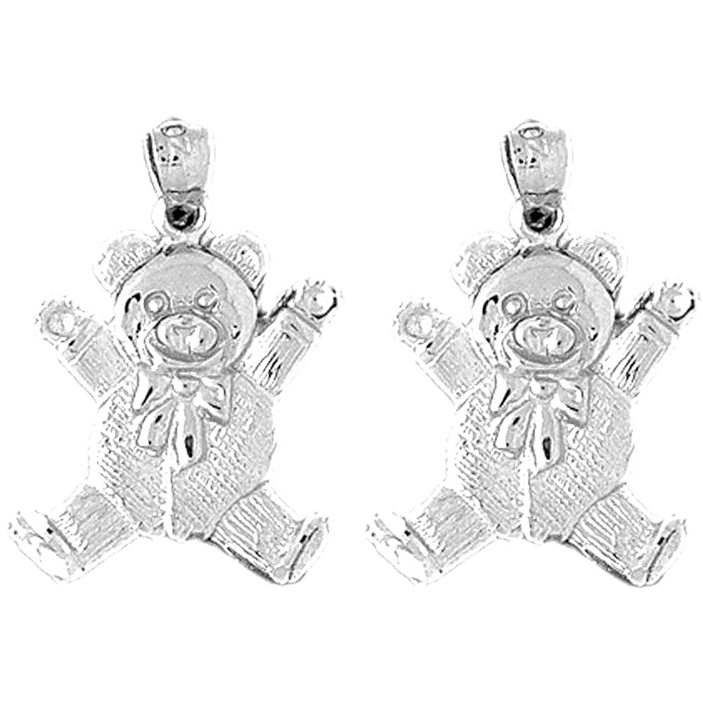 14K or 18K Gold 24mm Teddy Bear Earrings