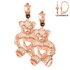 14K or 18K Gold Teddy Bear Earrings