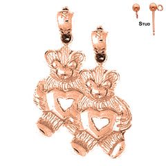 14K or 18K Gold Teddy Bear Earrings