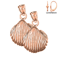 14K or 18K Gold Shell Earrings