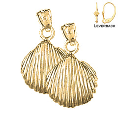 14K or 18K Gold Shell Earrings