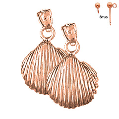 14K or 18K Gold Shell Earrings