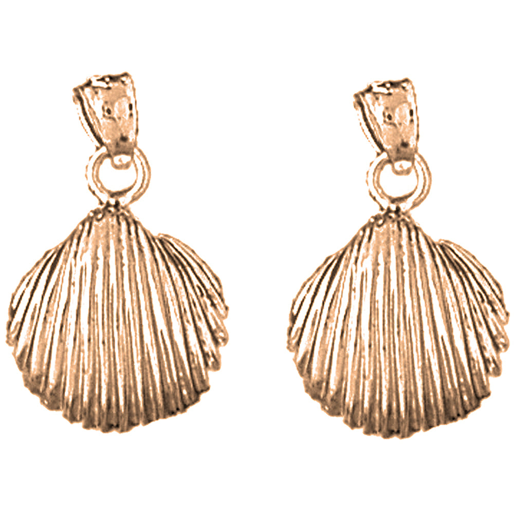 14K or 18K Gold 28mm Shell Earrings