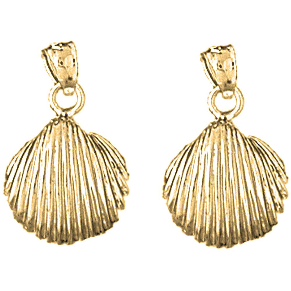 14K or 18K Gold 28mm Shell Earrings