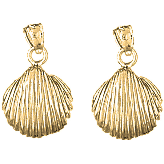 14K or 18K Gold 28mm Shell Earrings